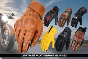 Guantes de moto Contribute Industry Viaje suave con material de cuero genuino - Product Image 3