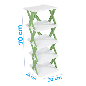 Scarpiera Pieghevole Moderna Minimalista in Plastica a 4 Livelli, Convertibile ed Estensibile per Arredamento Casa Salvaspazio - Product Image 5