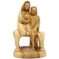 Ensemble d'artisanat de Noël professionnel et durable, boîtes de décoration classiques en bois d'olivier gravé faites à la main, Bethléem à poser sur étagère