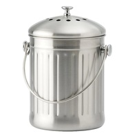 Poubelle en fer galvanisé avec couvercle pour poubelles intérieures et extérieures Seau en métal Grande poubelle faite à la main