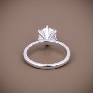 Classique et Simple 6 broches Design 1.58 CT D Couleur Ronde Moissanite Diamant 14KT Or Blanc Proposition Bague Fine Jewelry - Product Image 4