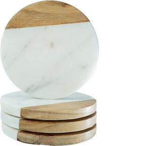 Posavasos decorativo para cocina, juego de posavasos de mármol con forma redonda, para té, café, taza, mesa, 4 unidades - Product Image 5