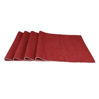 Set de table et chemin de table en coton tissé 100 % coton, motif carré uni, luxe moderne, séchage rapide, pour la maison, les hôtels et les mariages