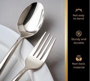 Juego de Cubiertos de Acero Inoxidable de Estilo Moderno y Ecológico para Comedor, con Cuchillo y Cuchara Suaves, Ideal para Grandes Fiestas y Banquetes - Product Image 4