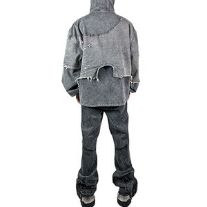 Sweat à capuche respirant en molleton double couche personnalisé pour hommes - Design délavé à l'acide, effet vieilli - Product Image 3