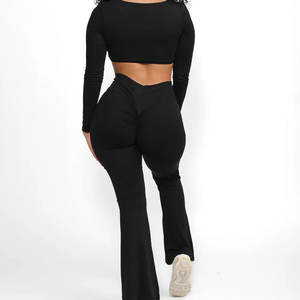 Ventas directas de fábrica Colores sólidos Pantalones de Yoga de secado rápido Leggings de yoga sin costuras de cintura alta - Product Image 2