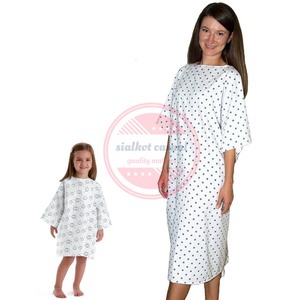 Venta al por mayor de batas personalizadas de hospital Gowm cuello redondo para pacientes - Product Image 2