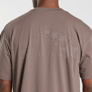 Camiseta de gran tamaño para hombre con logotipo personalizado, ropa informal estilo Hip Hop, Camiseta holgada de algodón de manga corta, camiseta de gran tamaño de algodón liso para hombre - Product Image 5