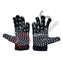 Gants de football américain pour homme, gris et noir, rembourrés, à doigts entiers, de qualité supérieure, respirants pour l'hiver - Product Image 1