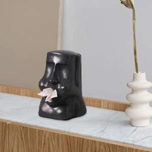 Soporte de pañuelos de resina compacto y elegante con acabado mate e ideal para espacios pequeños e interiores minimalistas modernos - Product Image 1