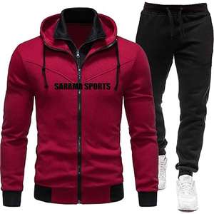 Ensemble de survêtement de sport de haute qualité pour l'entraînement et le jogging, survêtement personnalisé en molleton deux pièces avec sweat-shirt et pantalon, survêtement de jogging personnalisé OEM - Product Image 1