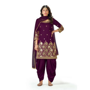 Georgette de imitación de buena calidad, nuevo diseñador con trabajo bordado, Salwar Kameez con Dupatta, proveedor de fábrica al por mayor - Product Image 1