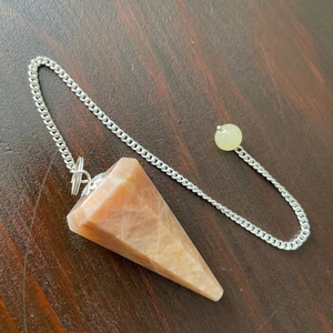 <b>Natural</b> Sunstone Pendulum Best Wholesale <b>Natural</b> <b>Crystal</b> Gemstone Healing Faceted Cone Pendulum for Dowsing From Aameena Agate - Product Image 1