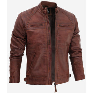 Chaqueta de Cuero para Hombre al por Mayor, Impermeable, para Motocicleta, Nueva Moda, Personalizada, de Alta Calidad, Servicio OEM - Product Image 4