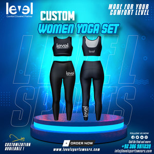 ชุดเซตโยคะฟิตเนสสำหรับผู้หญิงชุดออกกำลังกายเสื้อบรา4ชิ้นเสื้อออกกำลังกายโยคะโลโก้แบบกำหนดเอง - Product Image 4
