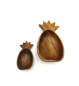 Cuenco de madera para servir, bandeja en forma de piña, 2 uds., cuenco de madera usado PARA CENA DE ALTA CALIDAD hecho a mano - Product Image 6