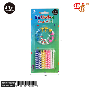 24 pezzi 8 \ "buon compleanno Stick candele Decorative per feste barre di cera materiale in scatola di imballaggio per il nuovo anno di Pasqua occasioni - Product Image 1