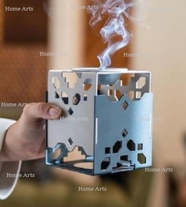 Set Of 2 Stainless Steel <b>Bakhoor</b> Burner Customized Size And Shape Incense <b>Oud</b> Burner At Affordable Price - Product Image 3