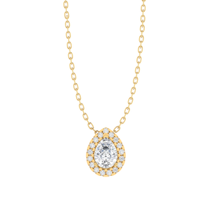 Colgante de Circonita Cúbica con Corte de Pera, Chapado en Oro y Rodio, con Cadena de 18 Pulgadas, 11x8mm, 1.2g, Plata de Ley - Product Image 6