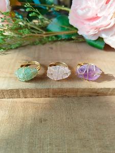 แหวนพลอยดิบธรรมชาติทำด้วยมือทำจากเงินสเตอร์ลิง925แหวนทองคำชุบสำหรับการรักษาแหวนชั้นดี - Product Image 3