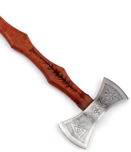 Hache Viking en acier Damas à double gravure, fabriquée à la main par Steel Craft International, pour le camping, la chasse, lame tranchante - Product Image 2