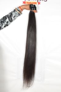 Manufactures Cuticle Aligned Indian 100% Natural Color Women Deep Wave Black Bundles Remy <b>Kinky</b> <b>Straight</b> Human <b>Hair</b> Extensions - Product Image 2