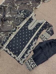 Derniers vêtements de soirée de créateur Top en organza avec vêtements indiens et pakistanais Dupatta - Product Image 6