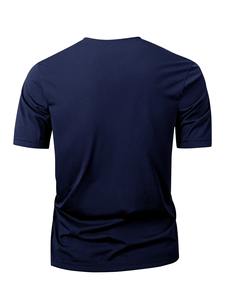 Camiseta de Verano para Hombre, Color Sólido, Manga Corta, Cuello con Cierre, Transpirable, Informal, Estilo Urbano, Nueva Camiseta para Hombre - Product Image 5