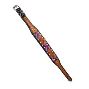 Collar de perro de cuero tallado a mano Premium con diseño de girasol acolchado suave duradero y cómodo para todas las razas - Product Image 3