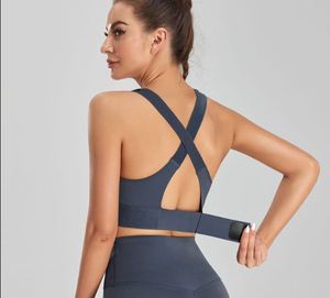 Wholesale Front Zipper Quick Dry Workout Breathable Seamless Yoga Sports Bras Fitness <b>Women</b> Backless High Support Sports Bra - Product Image 6