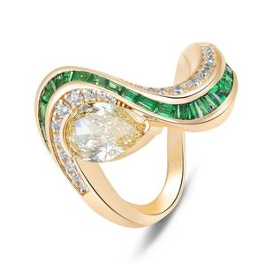 แหวนวินเทจสีน้ำเงินขาวประดับเพชรแล็บโกรว์ 18K ชุบทองคำแท้ รับรองโดย IGI เครื่องประดับทันสมัยประดับด้วยเพชรแบบอเมริกัน - Product Image 3