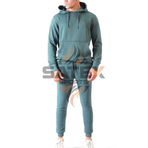 Ensemble de survêtement décontracté pour homme à capuche en coton 100% avec logo personnalisé pour l'hiver - Product Image 1