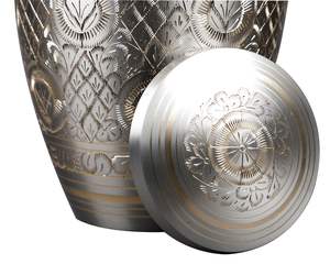 Exquisite Solid Brass Cremation Urn <b>for</b> Human <b>Ashes</b> Pewter Funeral Urn <b>for</b> <b>Ashes</b> Adult Handcrafted Made from High Quality Brass - Product Image 2