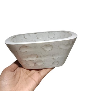 Personalizado granja moderna de lujo blanco antiguo multiusos último diseño hecho a mano decoración del hogar Mini cuenco de madera tarros de velas indio - Product Image 1