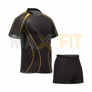 MAXFIT ENTERPRISES ชุดกีฬารักบี้แบบสั่งตัดได้ ไซส์พลัส ระบายอากาศได้ดี ผลิตจากโพลีเอสเตอร์ 100% ชุดฟุตบอล ดีไซน์สวย ราคาดี - Product Image 2