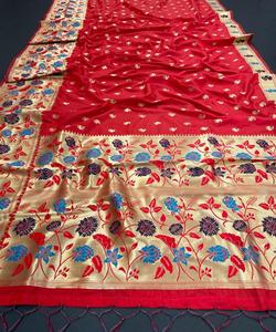 Sarees en soie d'art Alphanumero en gros - Product Image 5