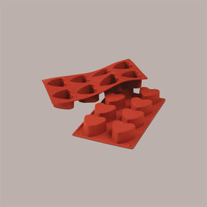 แม่พิมพ์ซิลิโคนเรซินคุณภาพสูงเป็นมิตรกับสิ่งแวดล้อม1ชิ้นรูปหัวใจพร้อมลายประทับขนาดใหญ่8แบบใช้งานง่ายเครื่องมือทำเค้กสำหรับไอซิ่ง - Product Image 4