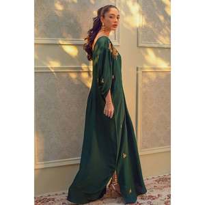 Sienna Handmade Satin Empire Waist A-Line <b>Kaftan</b> for <b>Summer</b> - Product Image 3