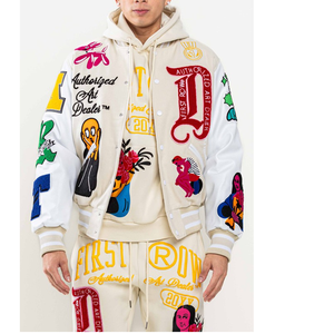 Veste de baseball à manches en laine dorée personnalisée pour hommes nouveau design de veste d'université Letterman à capuche pour l'hiver vente en gros - Product Image 3