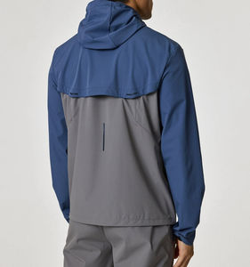 100% Polyester hommes sport réfléchissant imperméable coupe-vent Jogging costume sport Double poche coupe-vent contraste couleur - Product Image 6