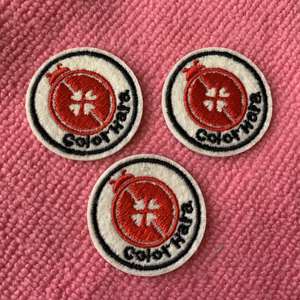 Circle Logo Heat Press Fabric Felt Embroidery Label Custom <b>Iron</b> <b>on</b> <b>Clothing</b> Heat <b>Transfer</b> Embroidery Patch1 - Product Image 2