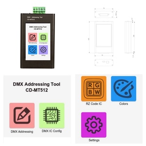 Panneau tactile 512 IC Light Chip, lumière LED multicolore à pixels, <span class=keywords><strong>programmateur</strong></span> d'adresses DMX512 - Product Image 1