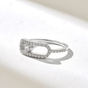 Top Quality Natural Diamond Engagement Pave Diamond Paperclip <b>Ring</b> Trendy <b>Statement</b> <b>Ring</b> in 10k Solid Gold Unique Pinky <b>Ring</b> - Product Image 3