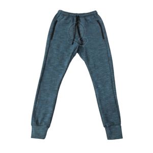 Pantalones Deportivos de Felpa Técnica Azul Melange para Hombre, Corte Ajustado, con Bolsillos con Cremallera, para Gimnasio y Entrenamiento, Personalizables - Product Image 1