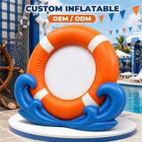 Cadre photo gonflable personnalisé à thème nautique, accessoire de photomaton creux pour la décoration d'événements estivaux à la piscine, à la plage ou au parc aquatique