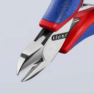 Knipex Electronics Diagonal Cutter with Multi-Component Grips Head <b>Mirror</b> Polished <b>Round</b> Head and <b>Small</b> Bevel Scissor & Shear - Product Image 2