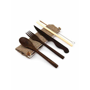 Elegante juego de cubiertos de madera de primera calidad con cubiertos con acabado multicolor, perfecto para vajilla y utensilios de mesa - Product Image 2