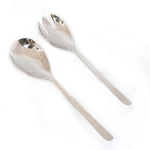 Servidor de ensaladas de acero inoxidable de lujo, conjunto de cubiertos con mango Circular y figura de ocho diseños hechos a mano, gran oferta - Product Image 3