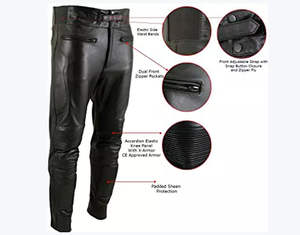 Pantalon de moto pour homme, nouveau style urbain, coupe slim droite, en cuir imperméable de haute qualité, couleur unie, faible MOQ, fabriqué - Product Image 4
