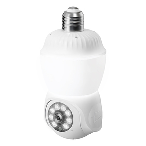 Ampoule LED intelligente avec caméra WiFi PTZ 1080P HD 355°, capteur de lumière blanc chaud, interrupteur pour lampes E26/E14/E27/E40/B22 - Product Image 4